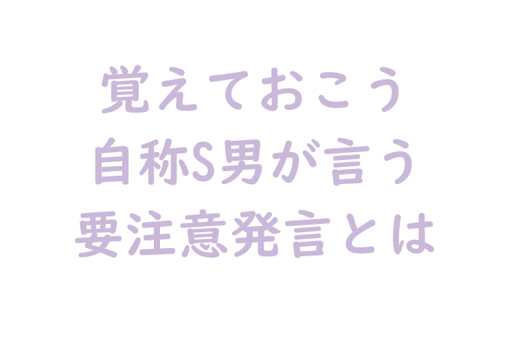 自称Sの要注意発言